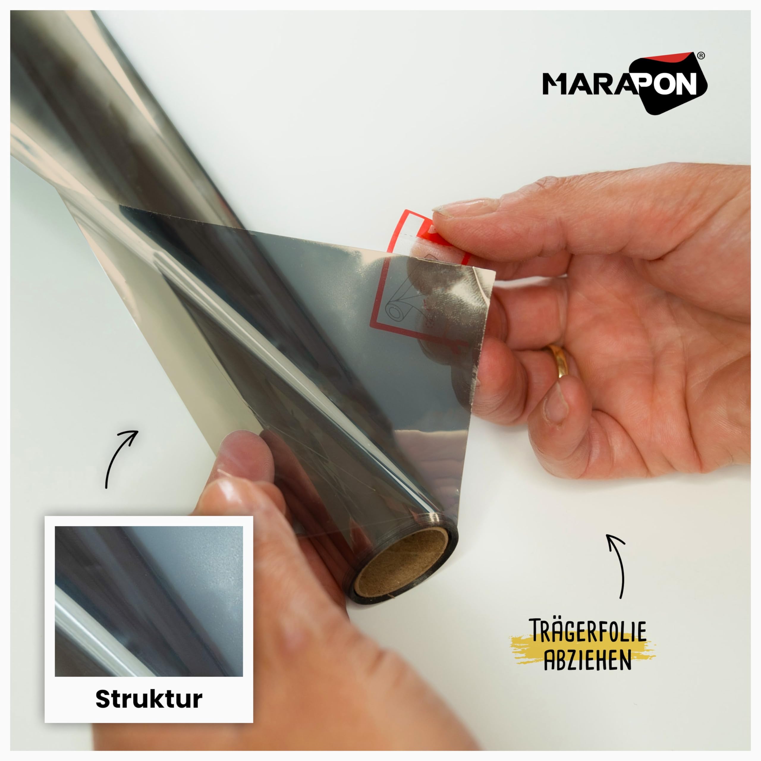 MARAPON® Pellicola per Vetri Finestre a Specchio [90x200 cm] Pellicola Specchio per Finestre - Protegge la tua Privacy e Filtra i Raggi UV o Infrarossi - Pellicola Adesiva Anti-Calore per Lucernari