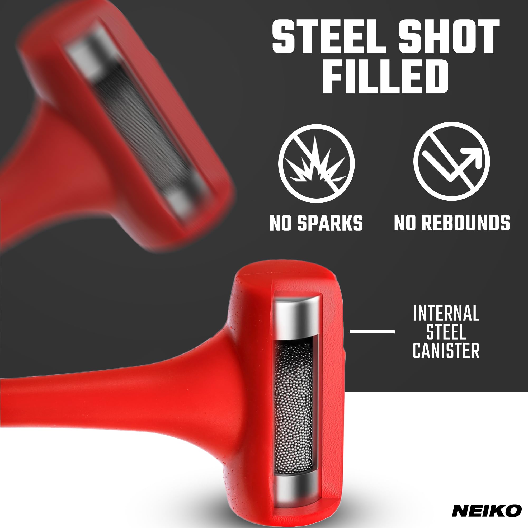 Neiko Pro Heavy-duty 9 Libra de martillos de goma, longitud de 30 pulgadas