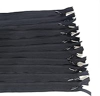 Vista 2 de 60pcs Grupotwan cremallera de nailon invisible medida 14 pulgadas, herramientas de costura para ropa, bolsos, textiles para el hogar (negro)
