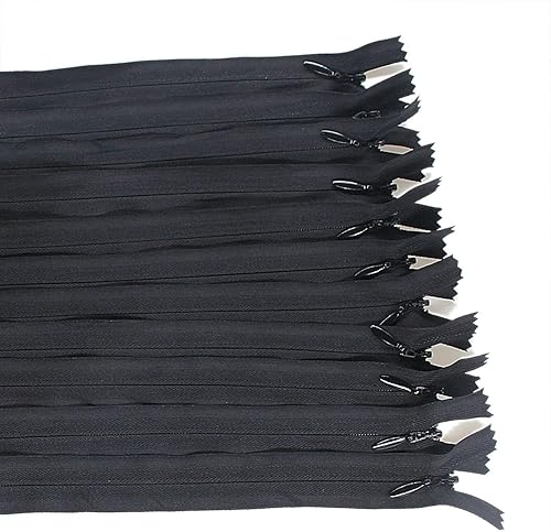Miniatura 2 de 60pcs Grupotwan cremallera de nailon invisible medida 14 pulgadas, herramientas de costura para ropa, bolsos, textiles para el hogar (negro)