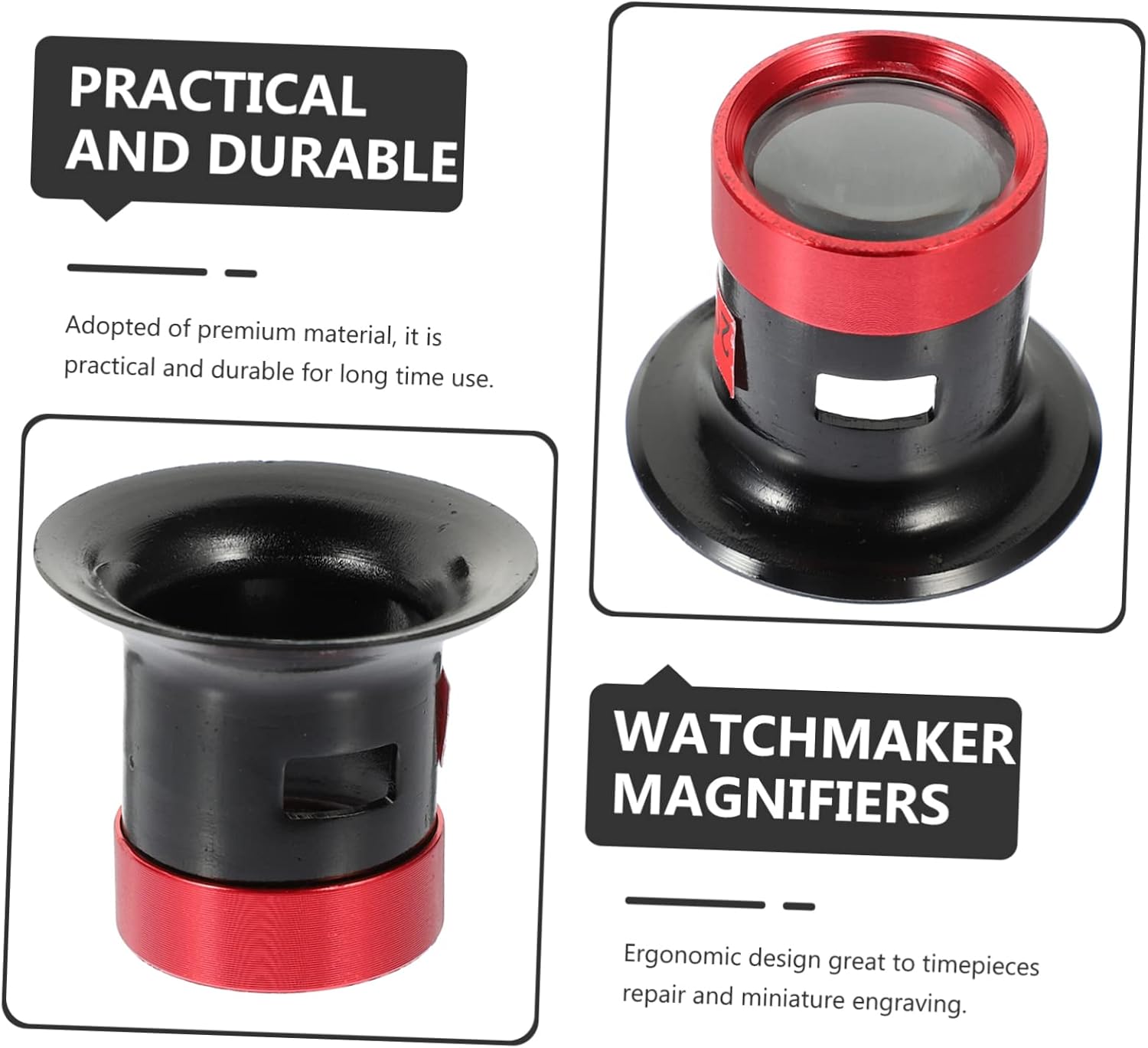 STOBOK 5pcs Watchmaker Loupe Magnifiers Magnification Jewelry Magnifying Glass Loupe for Watch Repair Jewelers Scale