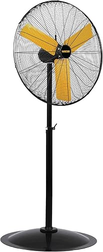 Master Ventilador de pedestal industrial oscilante de 24 pulgadas de alta velocidad, accionamiento directo, construcción totalmente metálica con