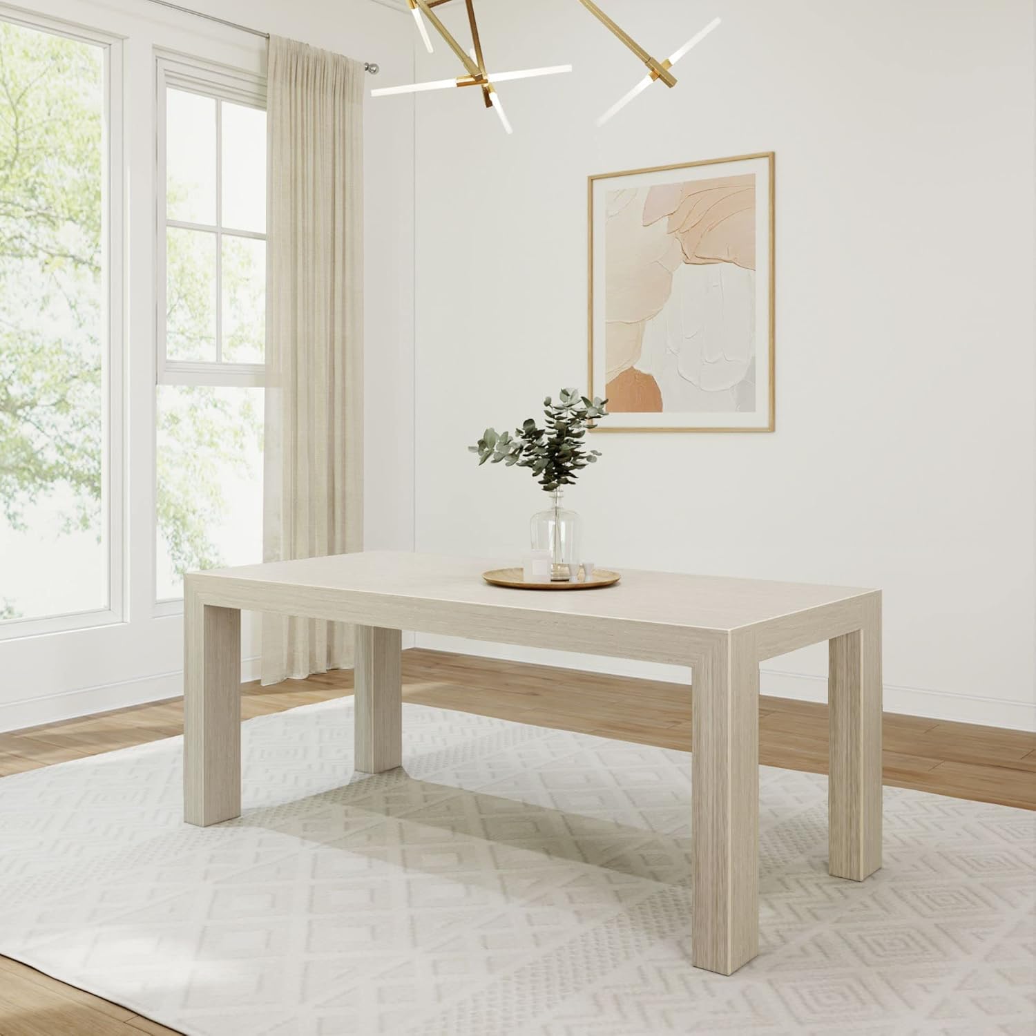 Amazon.com: Plank+Beam 72 Inch Modern Wood Dining Table, Solid Wood ...