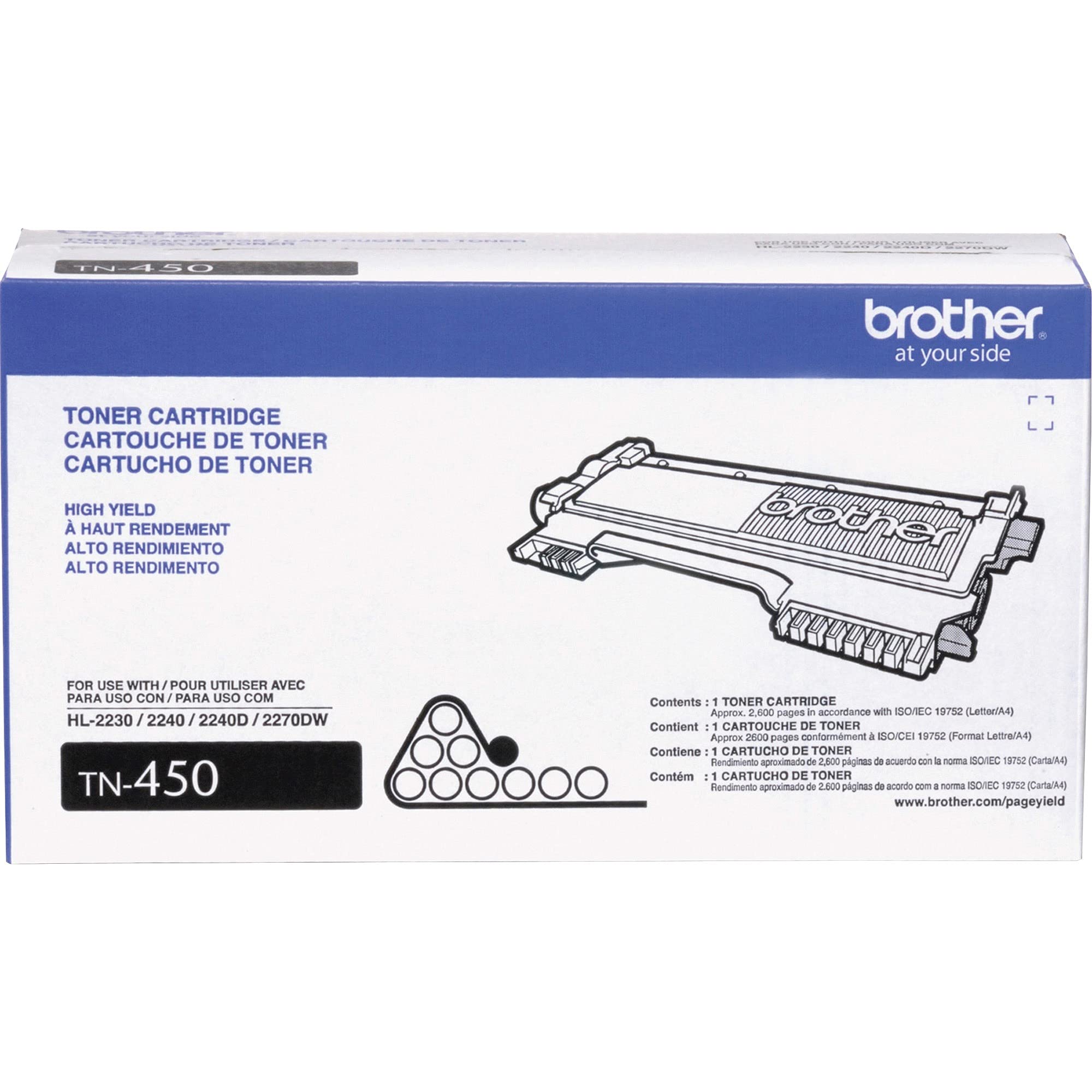 Brother TN450 High Yield Black Toner 