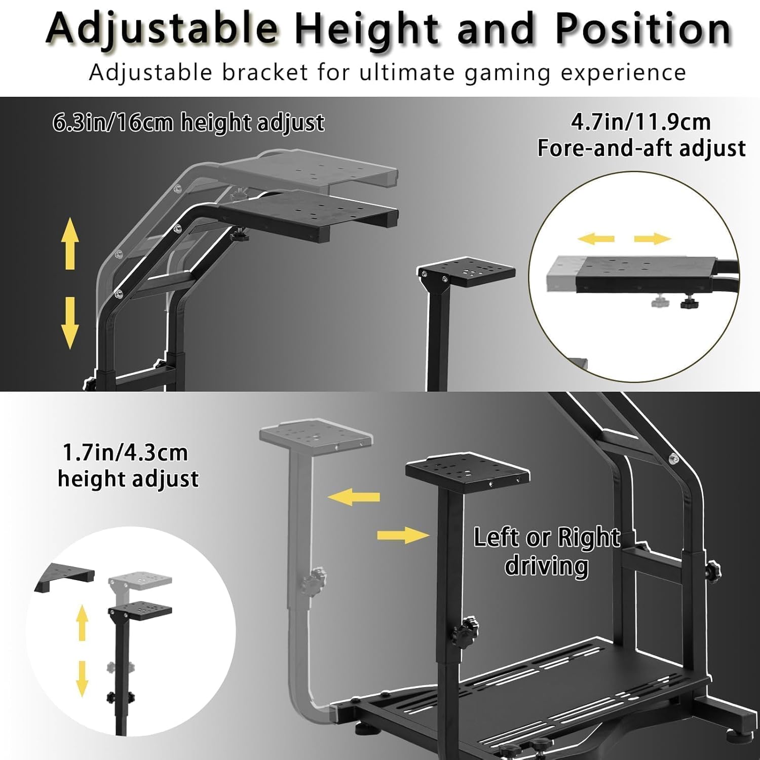 Marada G29 Racing Sim Steering Wheel Stand Handbrake Support Mount Compatible with Pxn/Thrustmaster/Logitech G25 G27 G29 G920,Driving Simulator Frame, Not Included Wheel,Shifter & Pedal