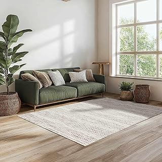 Turnberry Bohemian, Solid & Striped, Transitional 2' x 3' Area Rug - Cream, Black