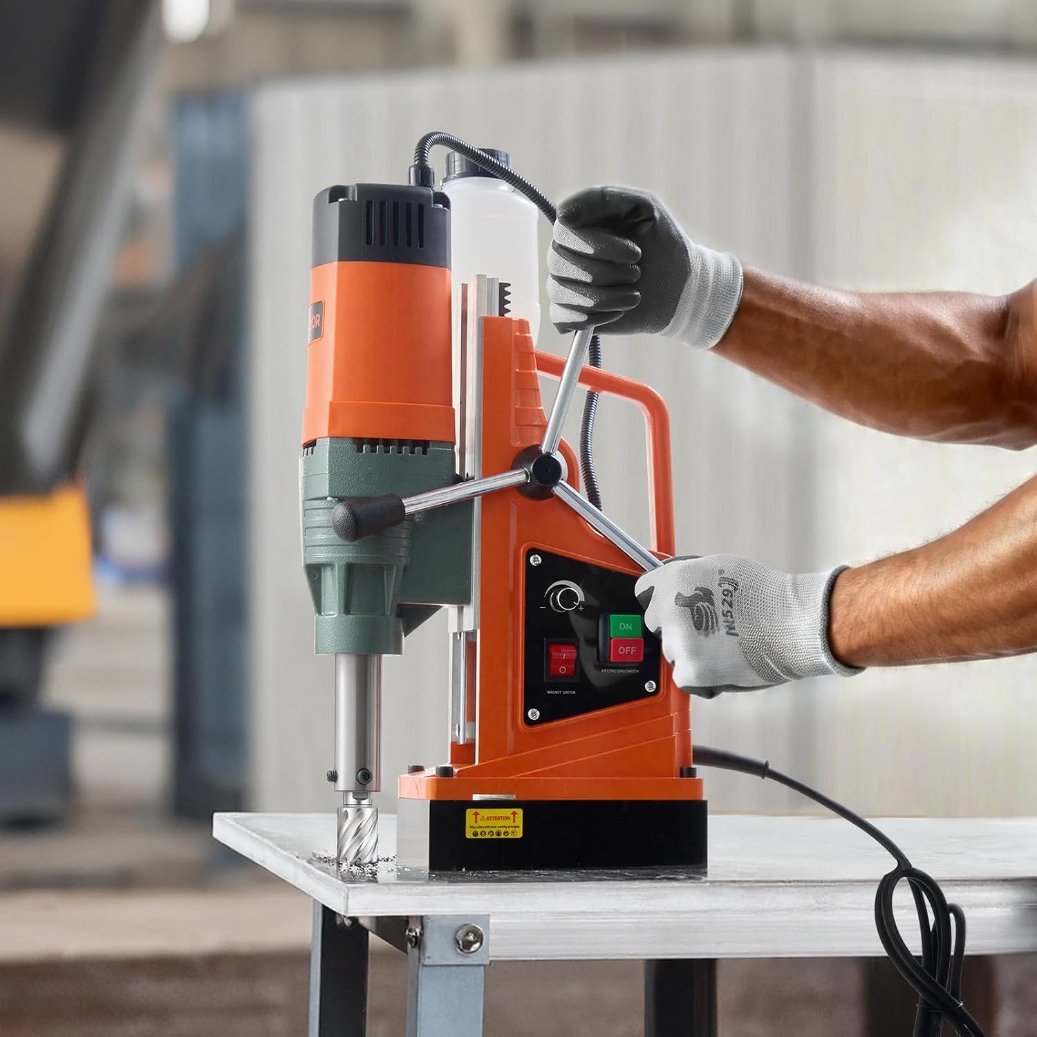 VEVOR 1550W Mag Drill Press, 2" Core Drilling Machine, 2922 lbf 0-550 RPM Variable Speed Portable Magnetic Drill, Heavy Duty Metal Hole Cutter for I-Beam Steel Fabrication, Workshop & DIY Work | Drilling Machine for I-Beam Steel Fabrication, Workshop & DIY Work, Portable, 2922 lbf Electric, Heavy Duty Metal Hole Cutter
