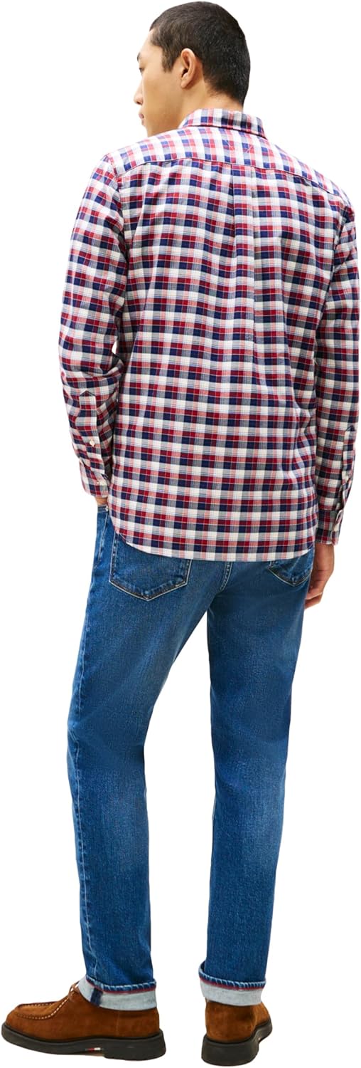 Tommy Hilfiger Mens Long Sleeve Oxford Shirts in Regular Fit, Men's Button Down Shirts, Also Available in Big and Tall - Image 4