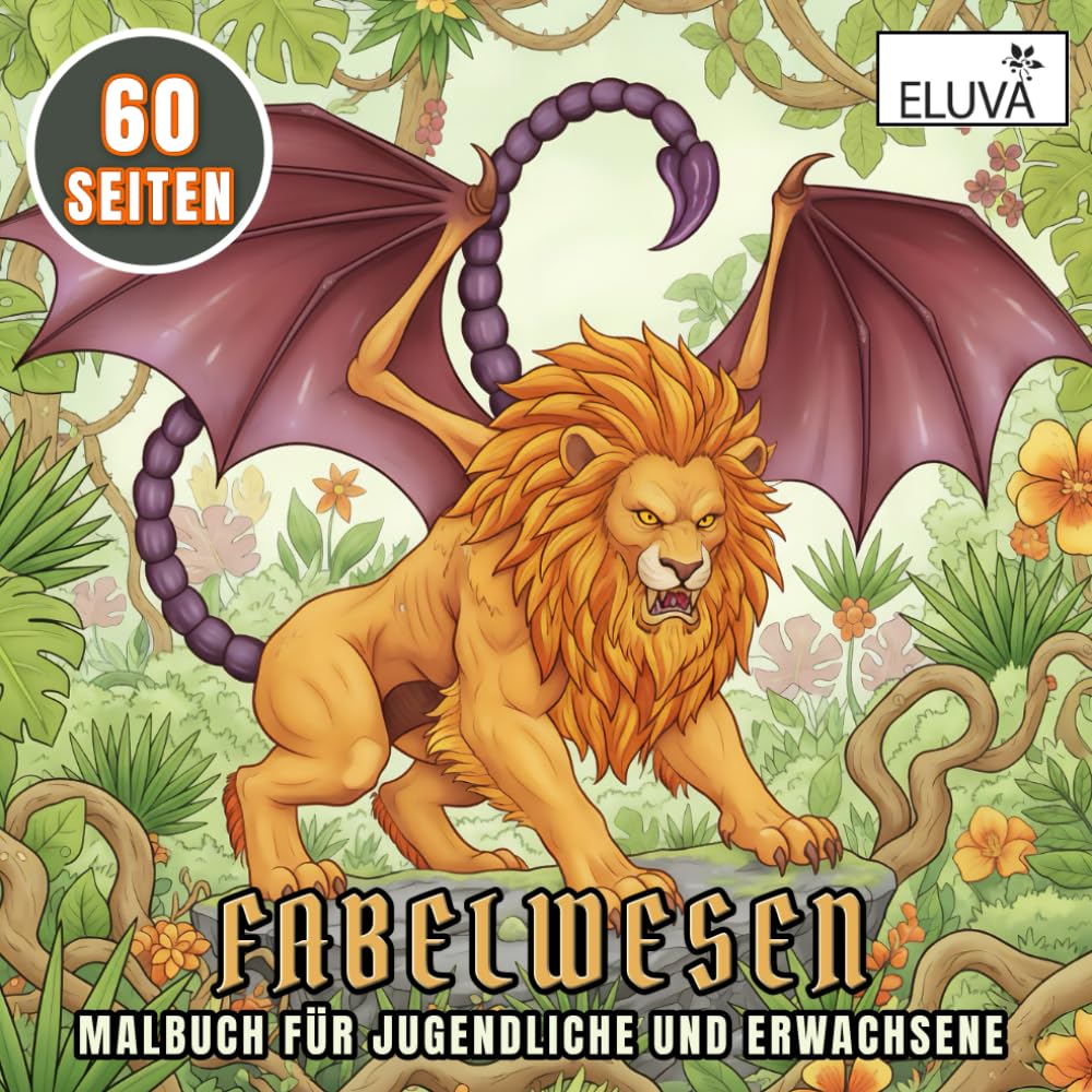 Fabelwesen Malbuch Für Jugendliche Und Erwachsene: 60 imaginative Ausmalmotive mit Fantasiewesen aus Land, Luft und Meer