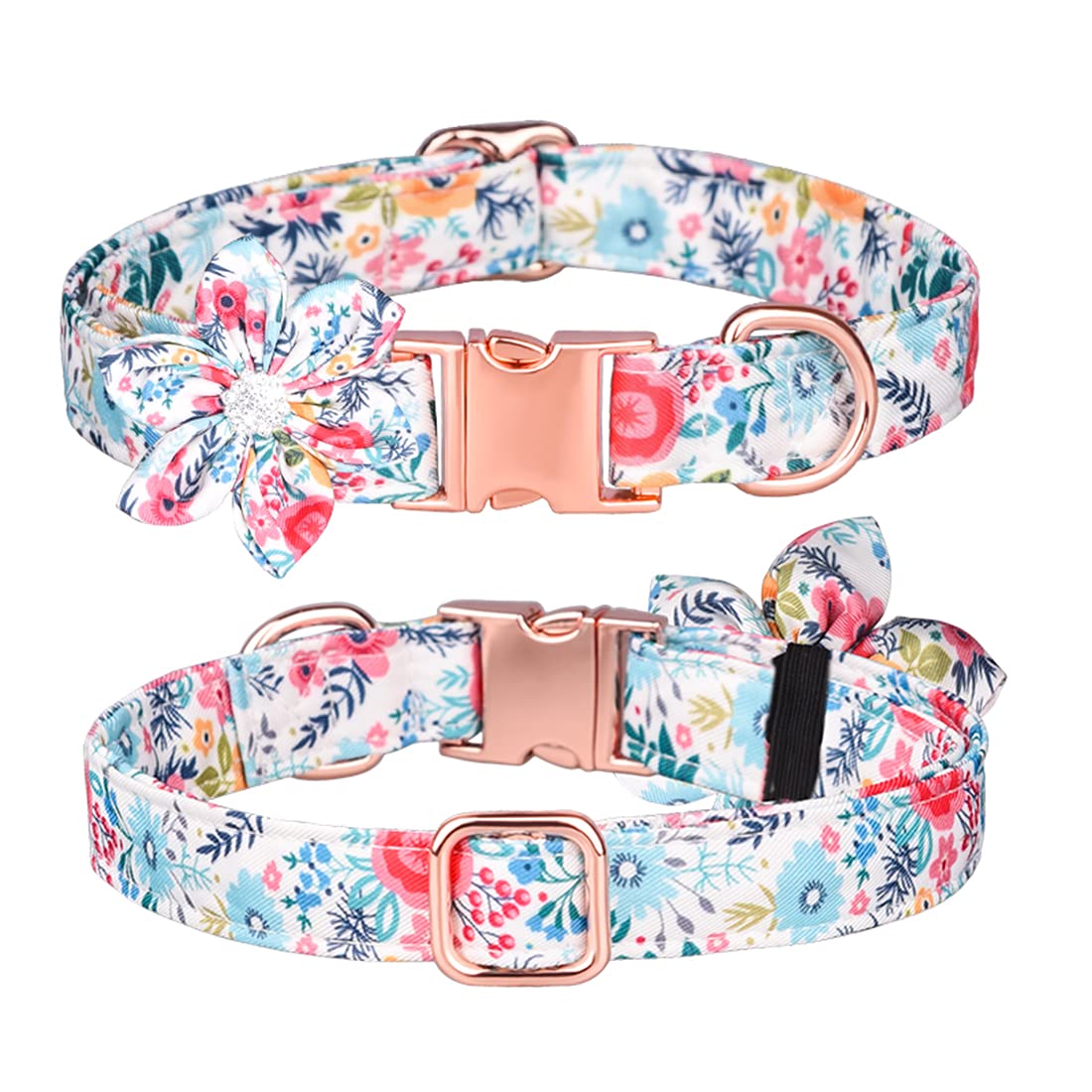 FUNAT Sonnenblumen-Halsband Für Hund & Katze – Verstellbar, Mit Roségold-Schnalle, Weiches Baumwollband