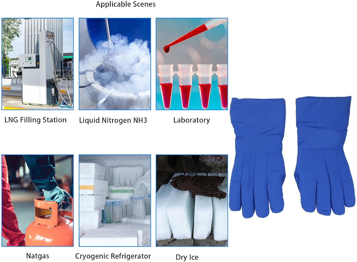 Antifreeze Gloves Cold Protective Gloves for Laboratory Handling Liquid Nitrogen Dry Ice 1 Pair 48cm