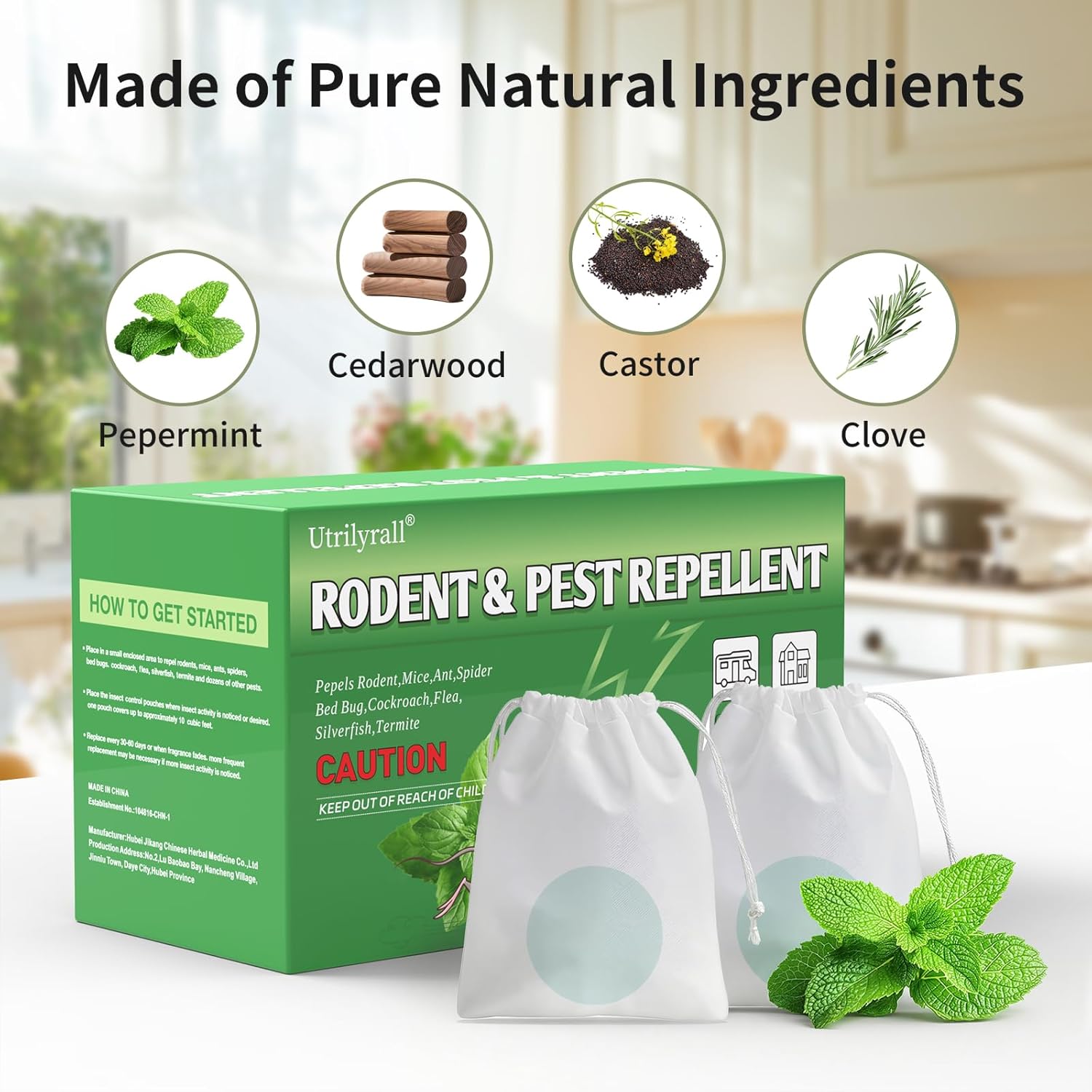 36 Pack Mouse Rodent Repellent - Peppermint Oil Based Indoor & Outdoor Rodent Repellent for House, Car, Garage, Natural Peppermint Oil to Repel Mice and Rats