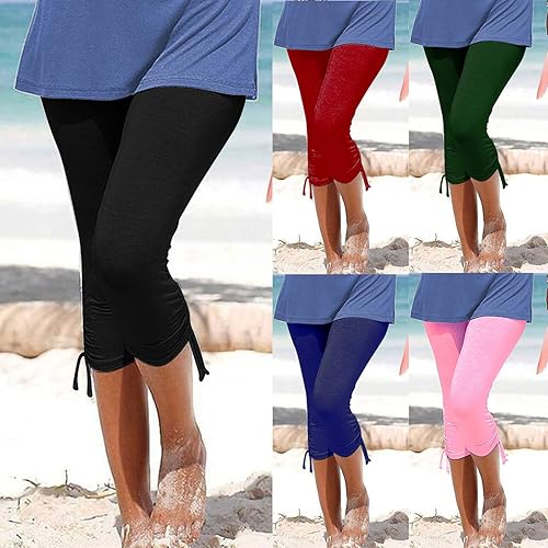 Miniatura 2 de HGps8w Cropped Yoga Pants for Women Tummy Control High Waisted Compression Capris Drawstring Leggings Workout Running Tights