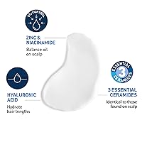 Vista 4 de CeraVe Oil Control Balancing Conditioner, Hair Conditioner With Ceramides & Hyaluronic Acid, Removes Oil and Leaves Hair Feeling Hydrated, For All