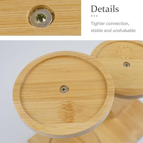 Miniatura 5 de XXXFLOWER Soporte de bambú para plantas, estante interior de 3 niveles para el alféizar de la ventana, pequeño soporte de mesa para plantas para el