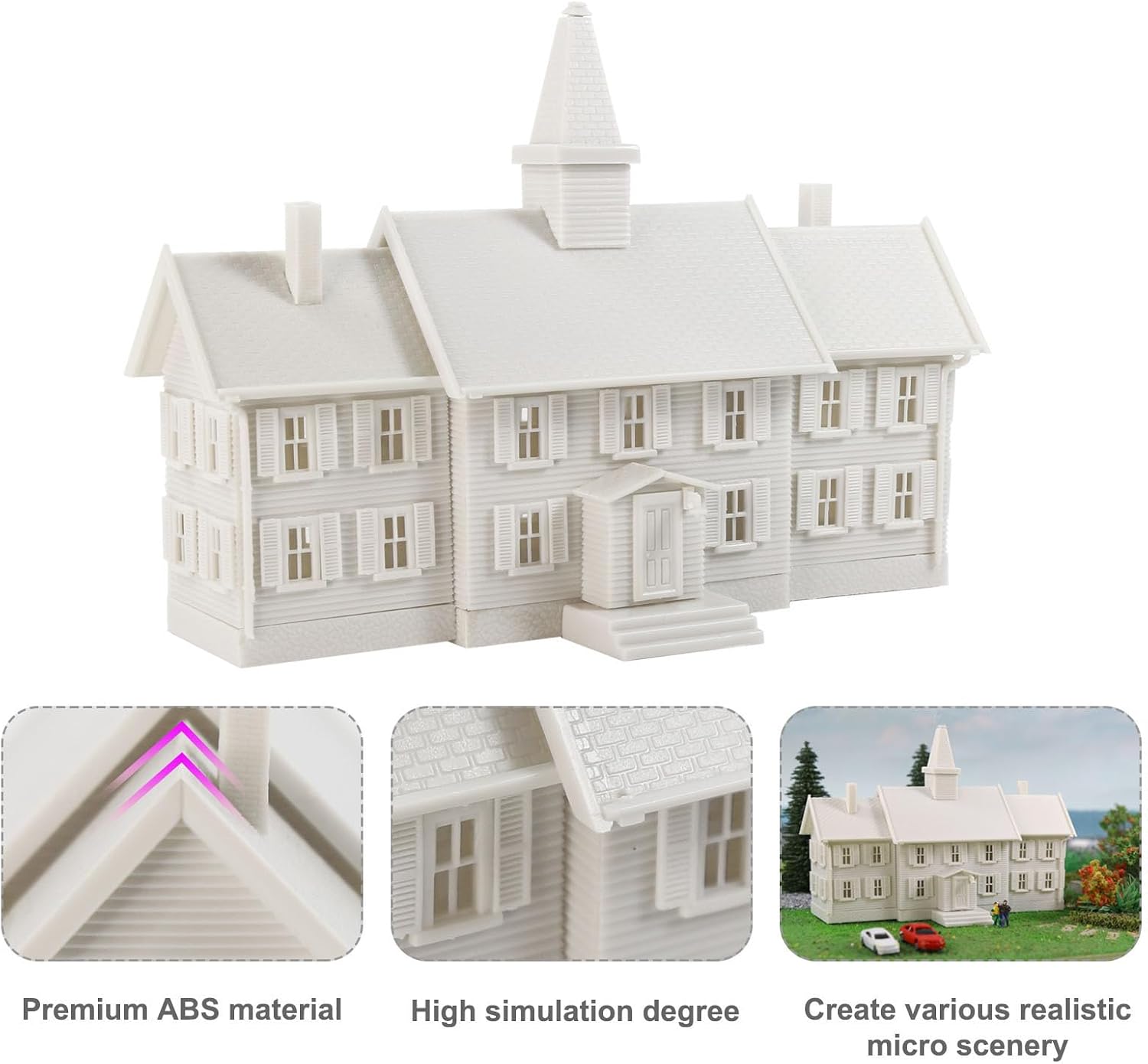 N Scale Model School House Kit Unassembled Building for Model Railroad JZN5893JJ