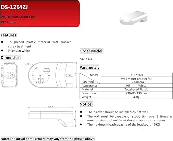 KENUCO WM-C DS-1294ZJ Wall Mount Bracket for Hik-Compatible Fisheye Camera DS-2CD63C2F-IV