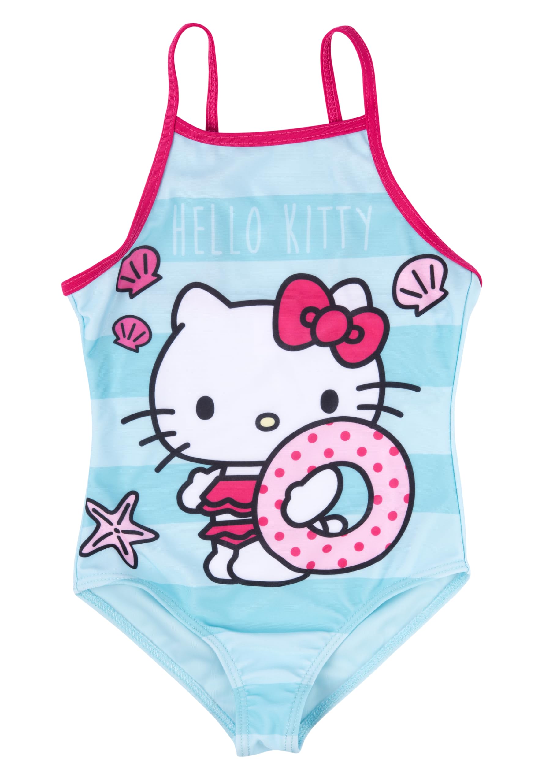 Hello Kitty Swimming Costume for Girls - Summer Love Children's Swimming Costume Blue (DE/NL/SE/PL, Numerical, 110, 116, Regular, Blue)