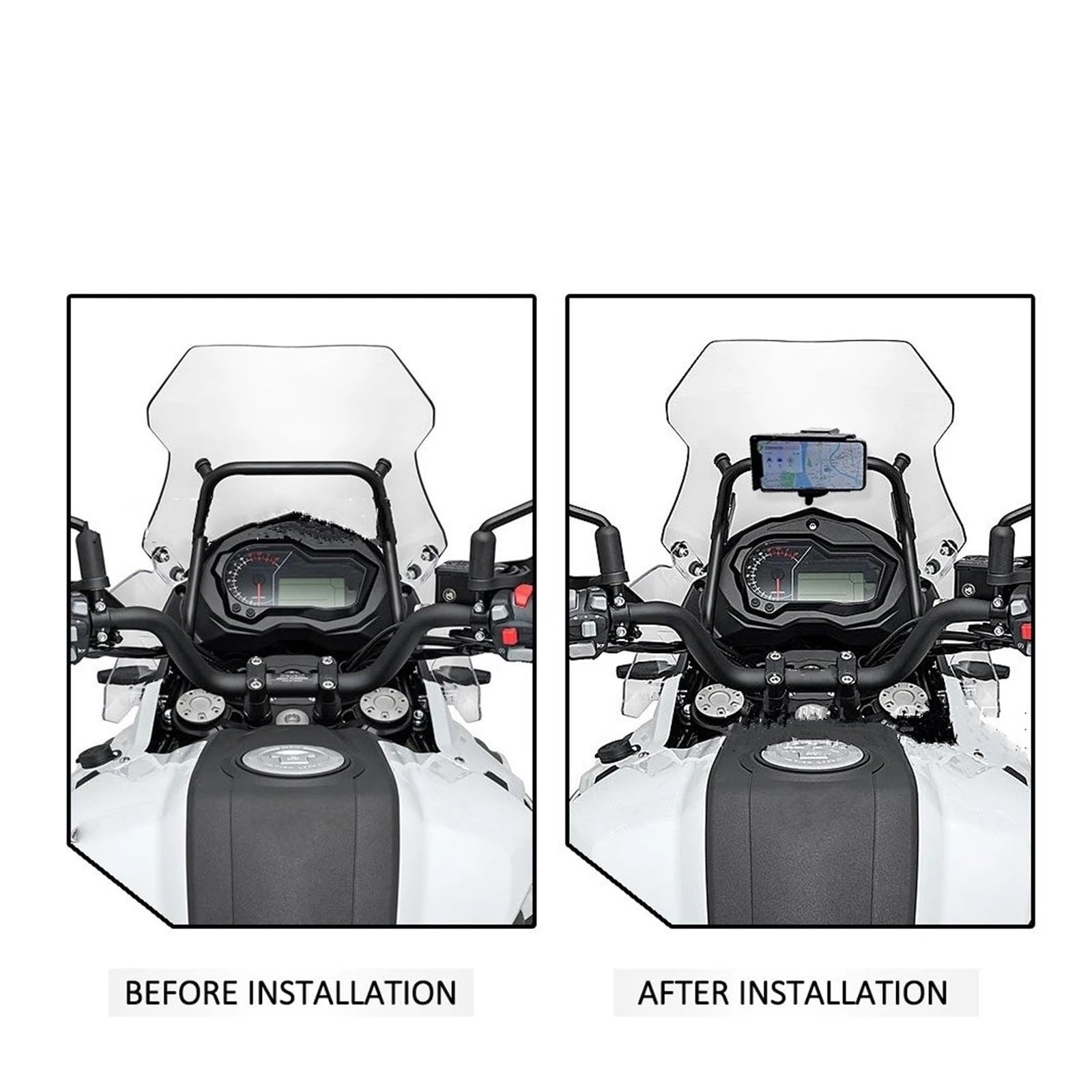 Supporto Per Telefono Moto Per SUZUKI Per V-strom Staffa GPS per moto | 800DE 2023 Supporto Telefono Staffa Per Telaio Staffa Di Navigazione Parabrezza Supporto GPS(Phone holder)