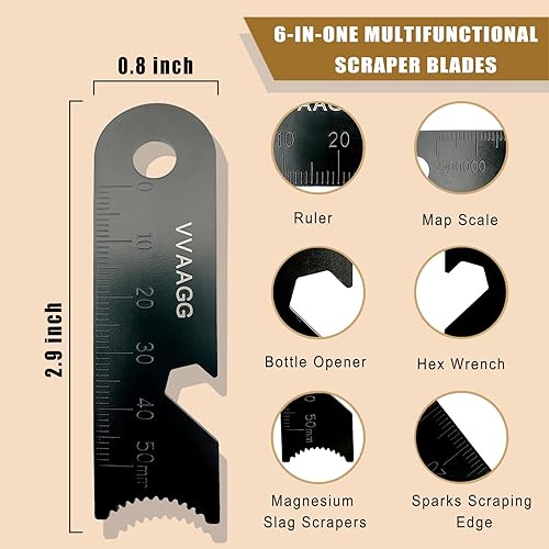 Miniatura 4 de VVAAGG Kit de iniciación de fuego de pedernal y acero, varillas de ferro de 38 pulgadas y 12 pulgadas y varillas de magnesio con mango de paracaídas