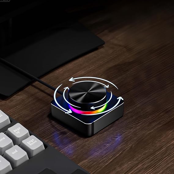Computer External Volume Controller RGB Backlight 7 Lighting Modes Click
