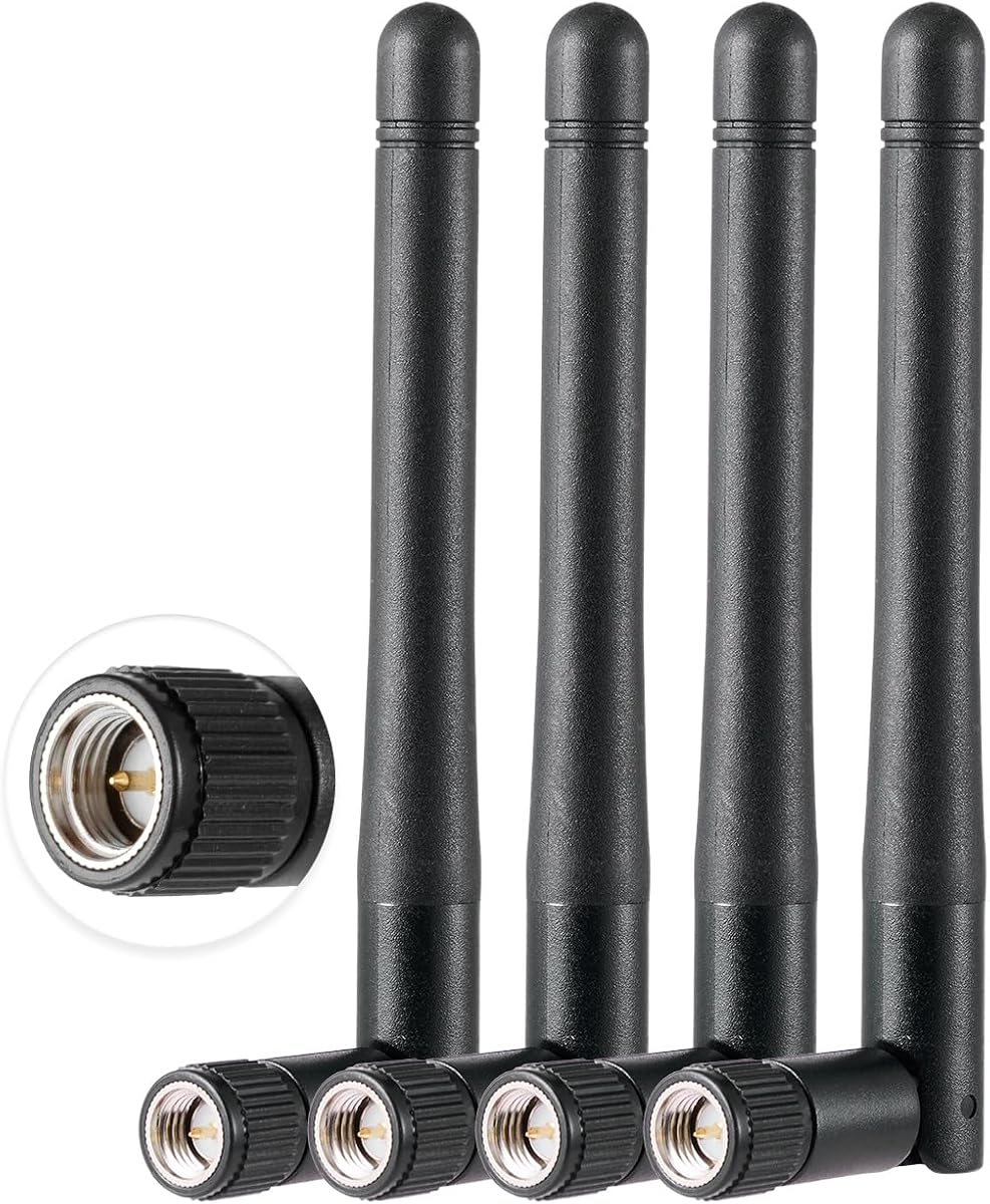 4PCS Antena WiFi de Doble Banda 2.4GHz 5GHz 5.8GHz 1.5dBi MIMO SMA Antena Macho para enrutador WiFi Tarjeta LAN inalámbrica Enrutador de Tarjeta PCIe Monitor de videovigilancia