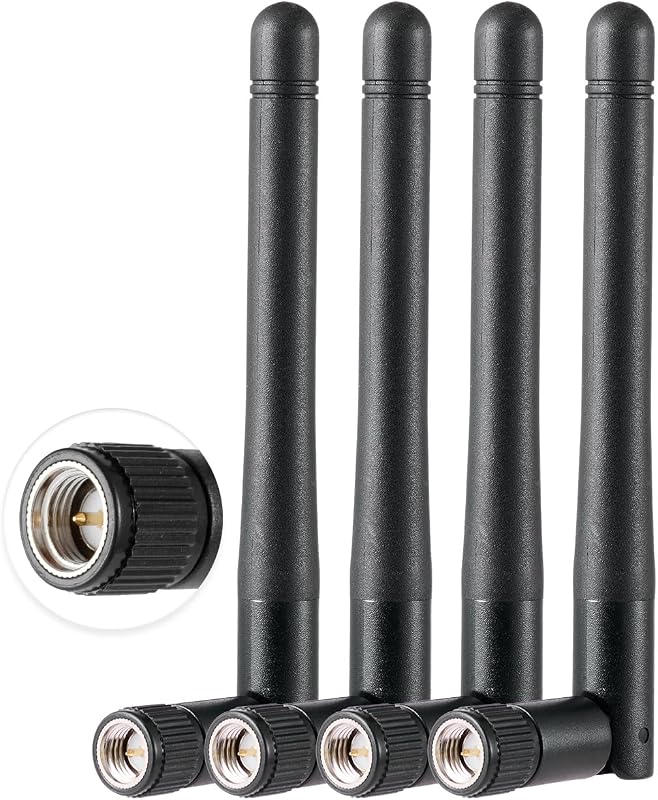 4PCS Antena WiFi de Doble Banda 2.4GHz 5GHz 5.8GHz 1.5dBi MIMO SMA Antena Macho para enrutador WiFi Tarjeta LAN inalámbrica Enrutador de Tarjeta PCIe Monitor de videovigilancia
