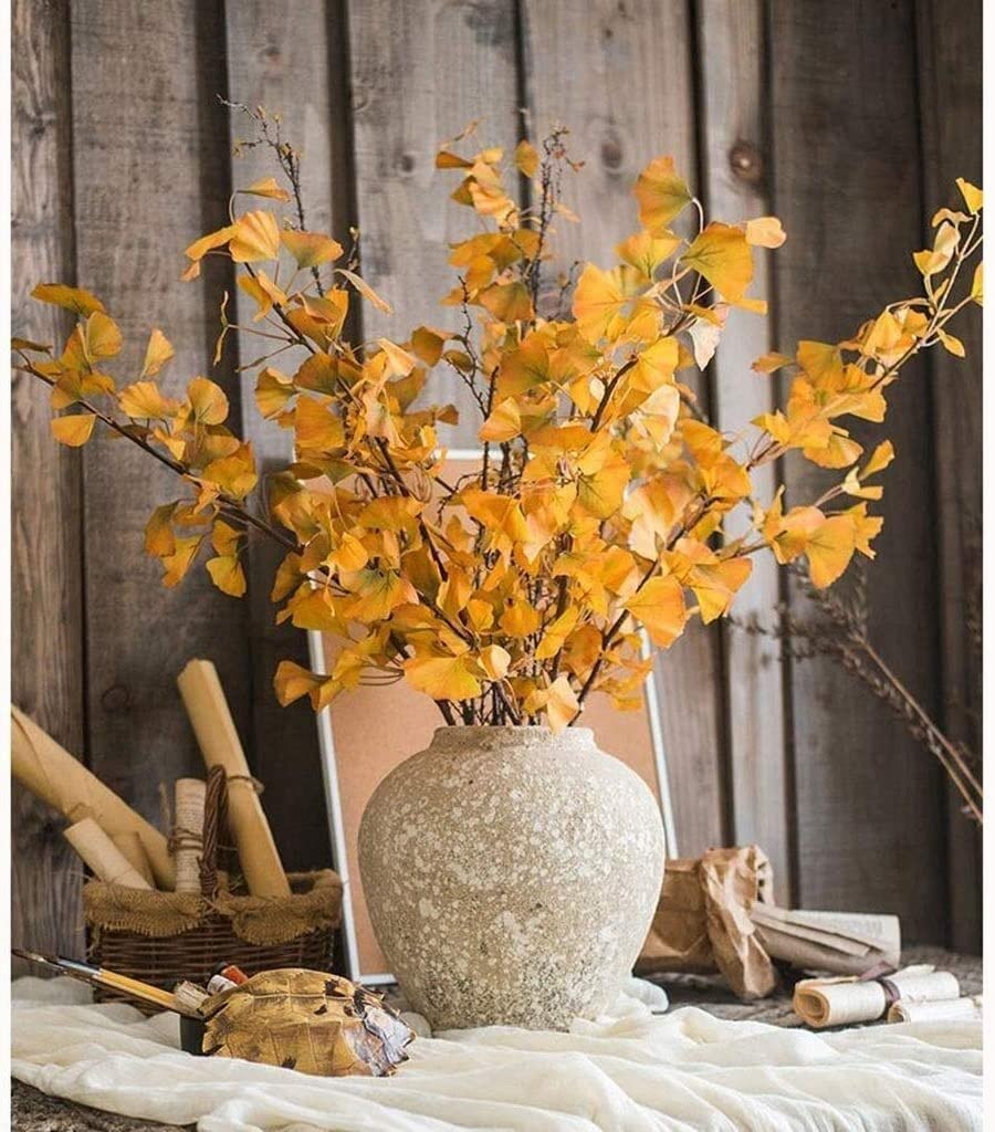 Jarrón de escritorio, jarrón de suelo retro para el hogar, jarrón moderno con flores secas, adornos decorativos, macetas de barro retro, cerámica de piedra hecha a mano, decoración para sala de estar