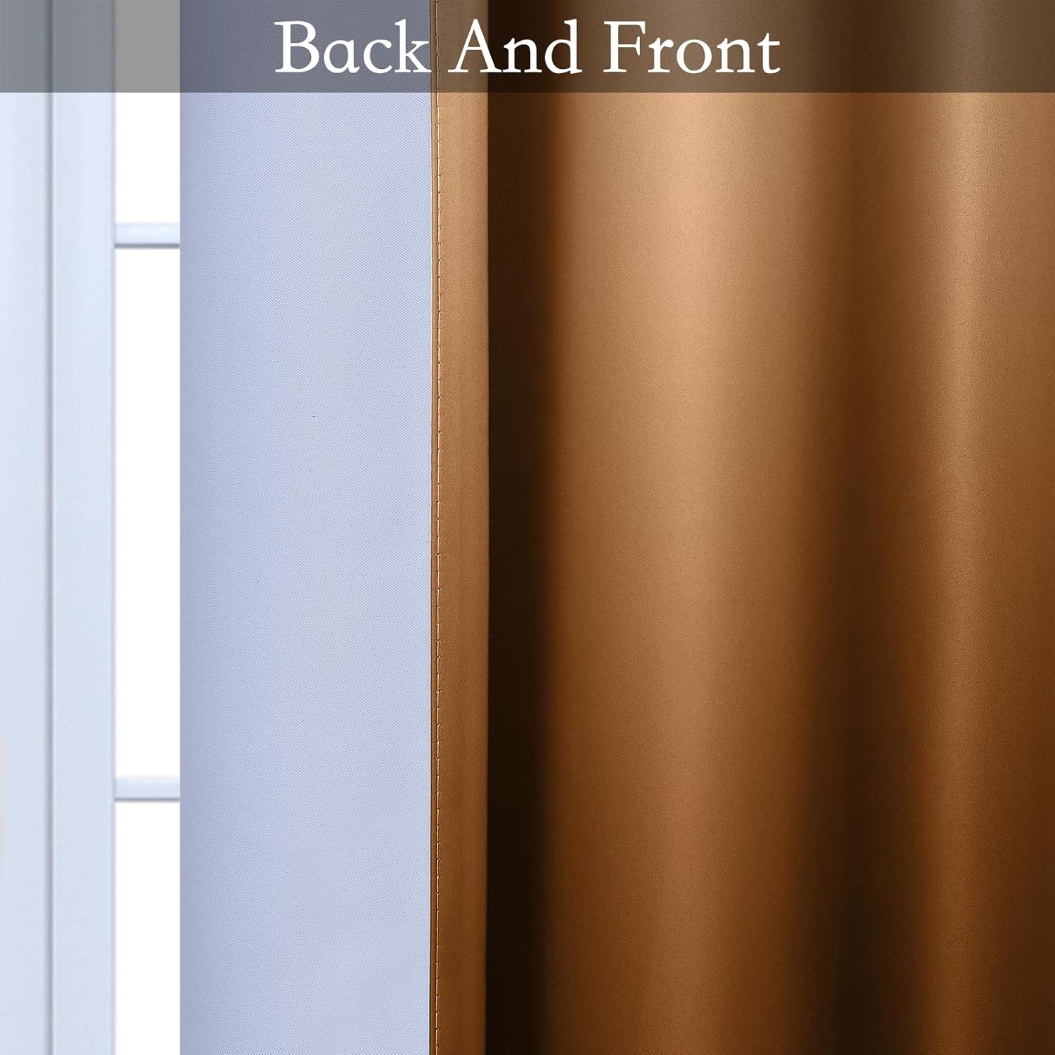  Ombre Gradient Burnt Orange White to Gray Curtains Bedroom 84L | Room Darkening Curtains,Light Blocking Thermal Insulated Grommet Window Curtains for Living Room,2 Panels,84 Inches Length thumbnail