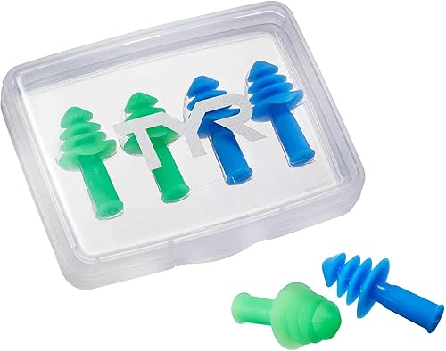 TYR Ergo Flex Ear Plugs-4pk Equipo de natación, azulverde, todos