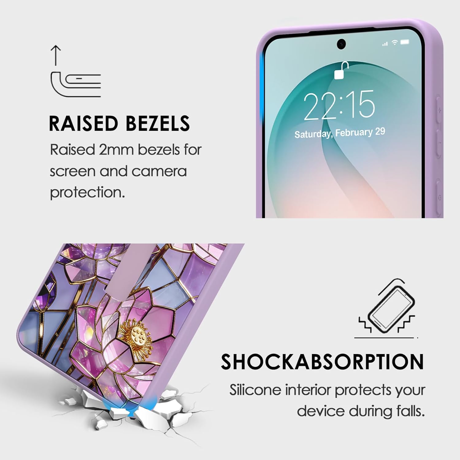 Magnetic for Samsung Galaxy S26 Case with Finger Strap Stand, Compatible with Magsafe, Cute Lotus Flower Floral Phone Case for Women Men Slim Shockproof Cover for S26, Purple Lotus