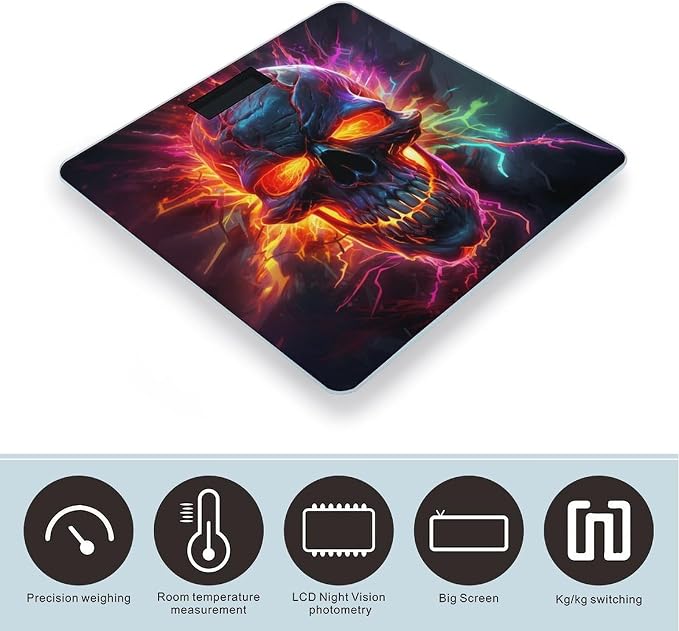 Báscula digital para baño con pantalla LCD grande y diseño moderno miniatura 3