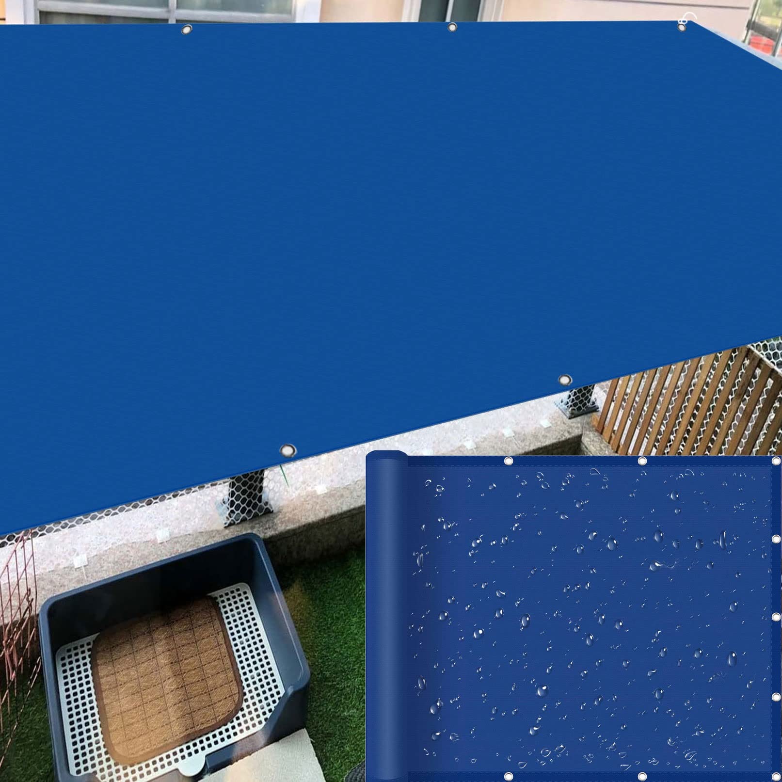 Voile d'ombrage étanche rectangulaire bleu 1,4x3m pour serre et jardin