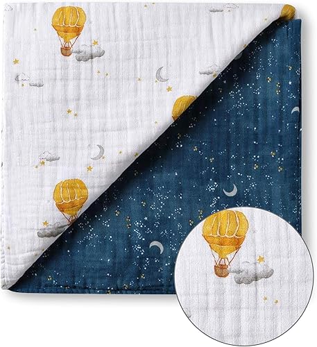 Malabar Baby Manta reversible de muselina de algodón orgánico, manta de recibimiento para recién nacidos, bebés y niños, noche mística disponible en Yaxa Guatemala