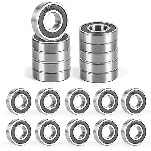 Miniatura 21 de Donepart Rodamientos de 1/2 pulgada, 1/2 x 1-1/8 x 5/16 pulgadas, rodamientos de rodillos sellados de goma doble R8-2RS, precisión ABEC3 para motor