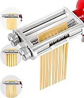 Vista 8 de Accesorio para hacer pasta para batidoras de pie KitchenAid, juego 3 en 1 con rodillo de pasta y cortador con cuchillas para espaguetis