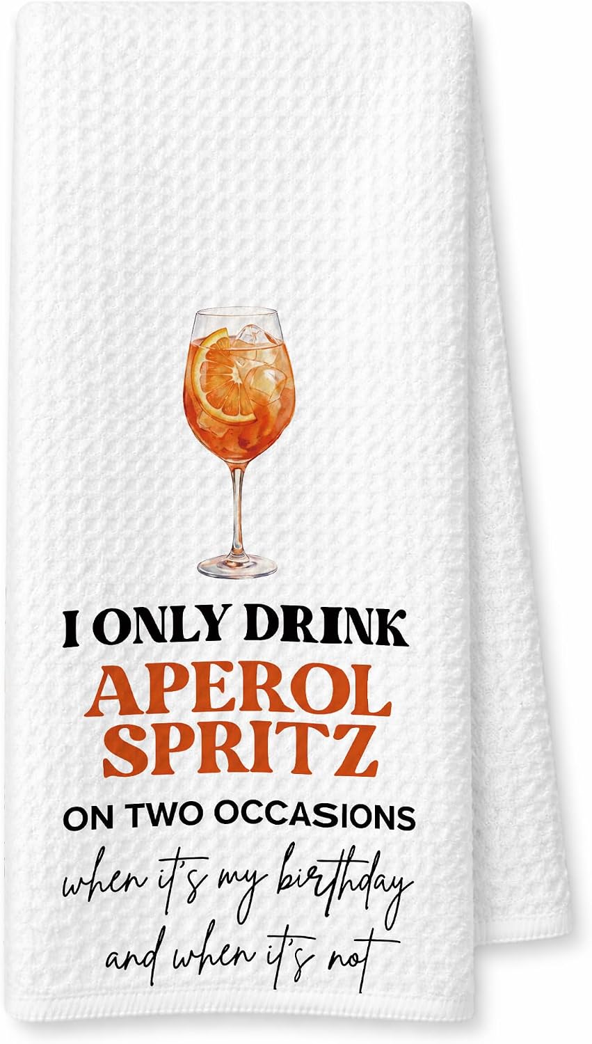 Aperol Spritz Gift Kitchen Towels, Aperol Spritz Gifts for Women, Drink Lovers Gift Decor Hand Towels for Kitchen Bar Decor, 16x24 in