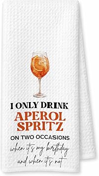 Aperol Spritz Gift Kitchen Towels, Aperol Spritz Gifts for Women, Drink Lovers Gift Decor Hand Towels for Kitchen Bar Decor, 16x24 in