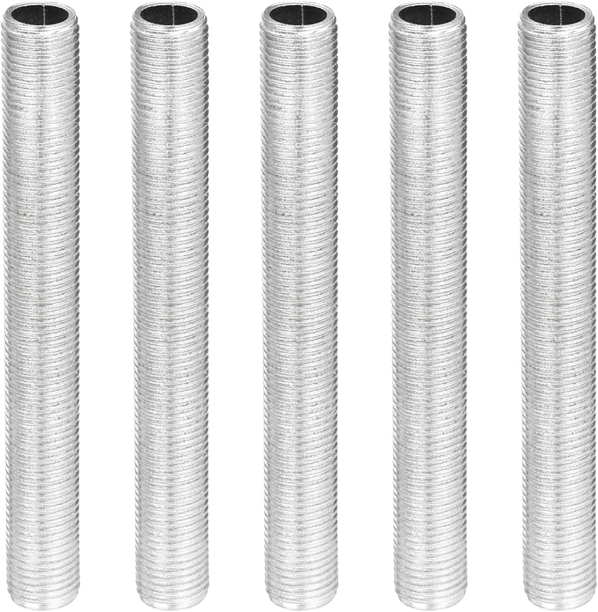 YOKIVE 5 Pack Lamp Pipe Nipple, 8cm Length M10 Thread 1mm Pitch Zinc