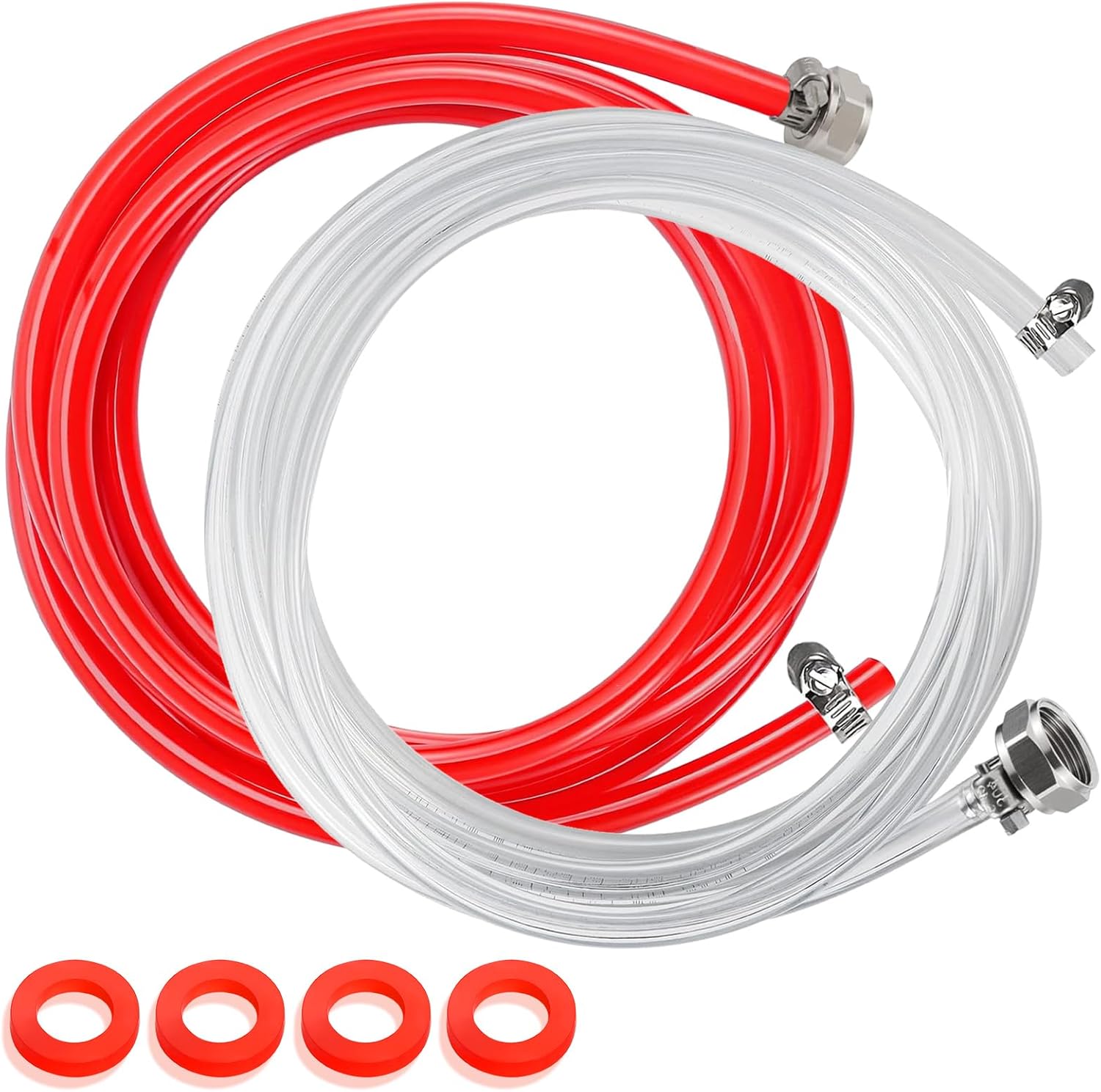10ft Kegerator Beer Line CO2 Gas Line Tubing Keg Beer Line Replacement Kit with Barb Fitting Connector for Home Brewing