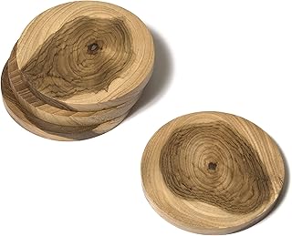 Teak Slab Coasters, S/4