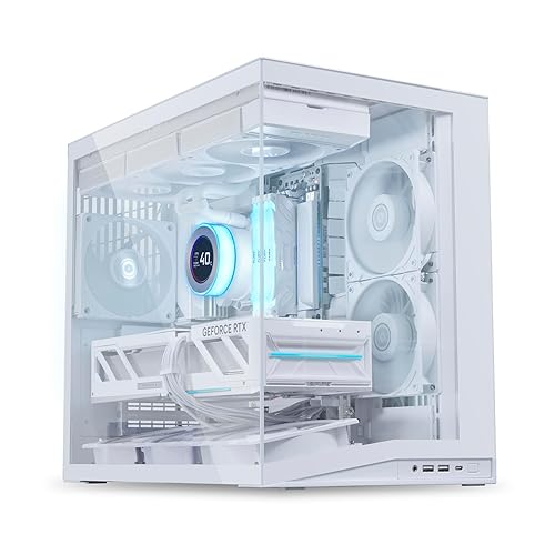 Lian Li O11 Dynamic Mini V2 Flow PC-Geh?use, Mini-Geh?use, ATX, Tempered Glass - inklusive 5x 120-mm-L?fter, wei? - Flusso V2 - bianco