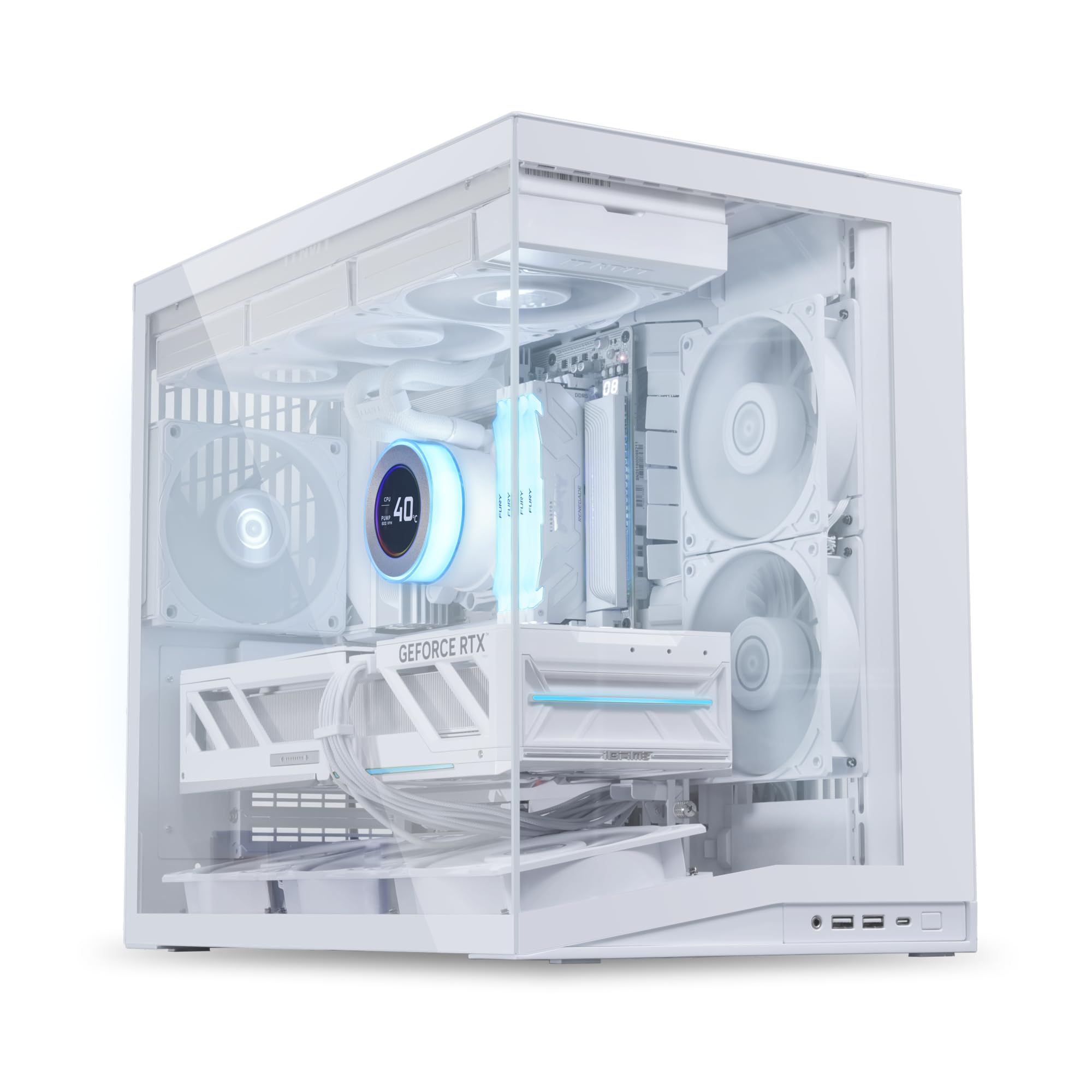 Lian Li O11 Dynami Mini V2 Flow White Gamer Case With 5 Fans O11DMIV2FW WHITE