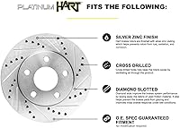 Vista 3 de Hart Brakes Kit de frenos y rotores traseros delanteros Pastillas de freno delanteras y traseras Rotores y pastillas de freno Pastillas