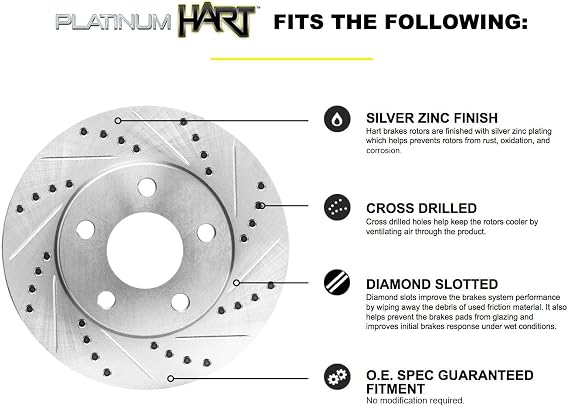Hart Brakes Front and Rear Brake Kit Fits 1994-1997 Chevrolet Camaro