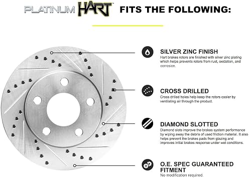 Hart Brakes Front and Rear Brake Kit Fits 1994-1997 Chevrolet Camaro