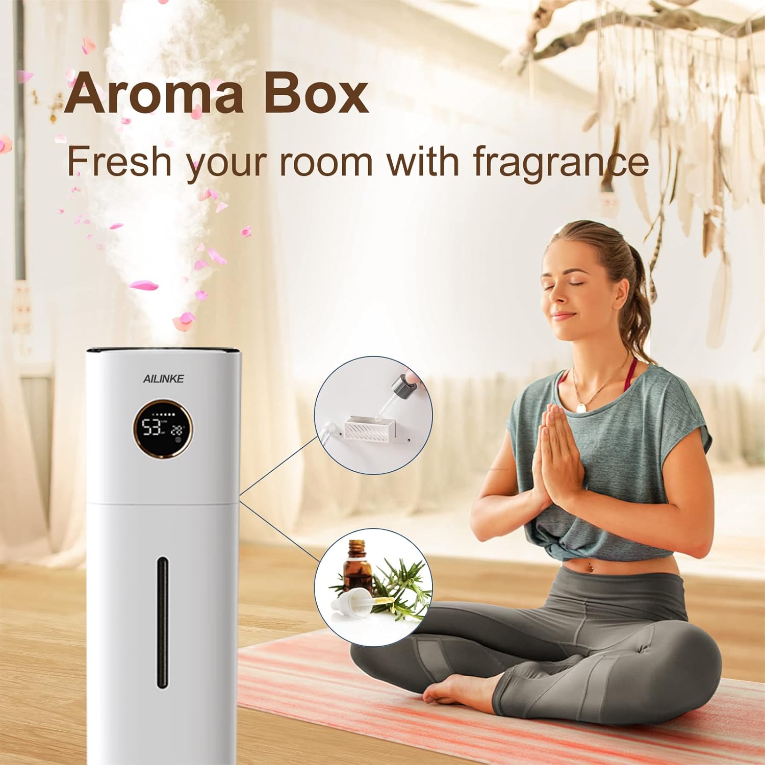 AILINKE Humidifier with aroma box for essential oils