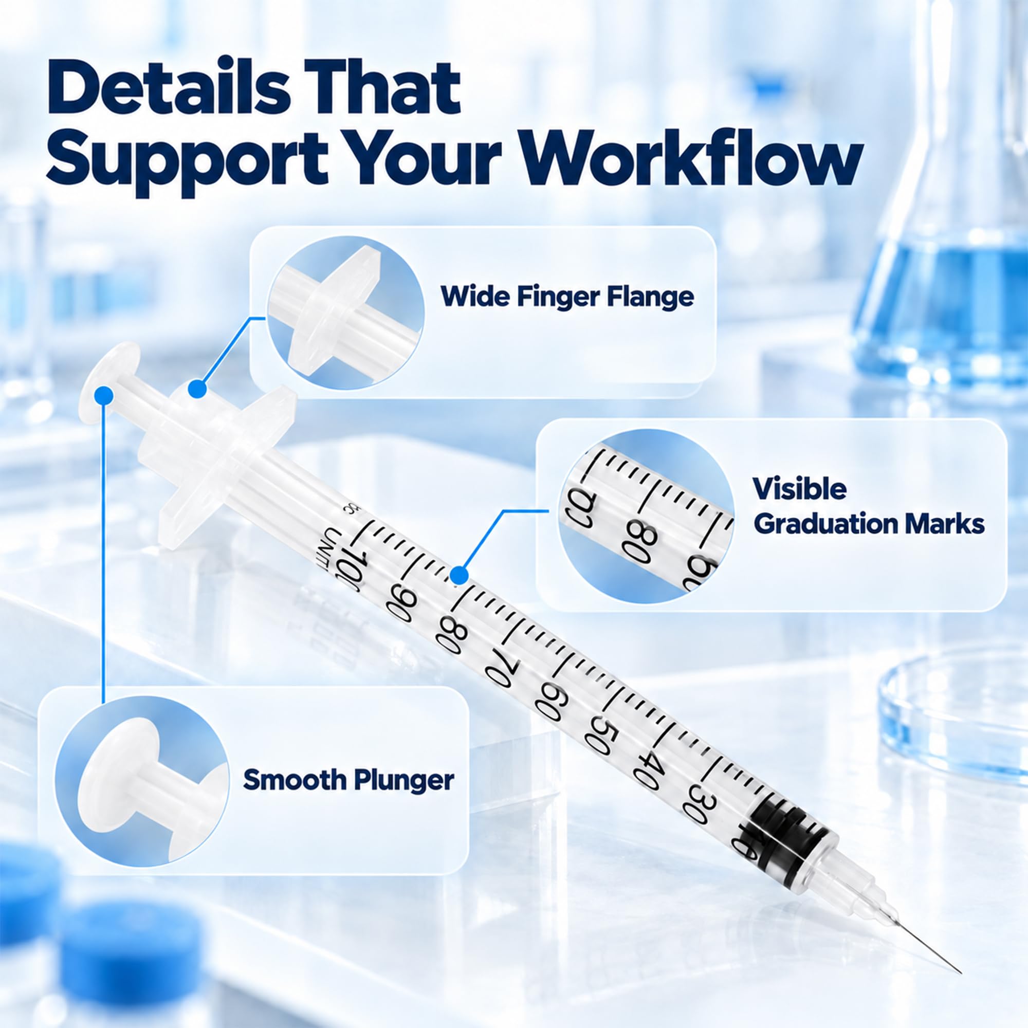 1ml Syringes 30G - 100 Pack | Lab Supplies -3