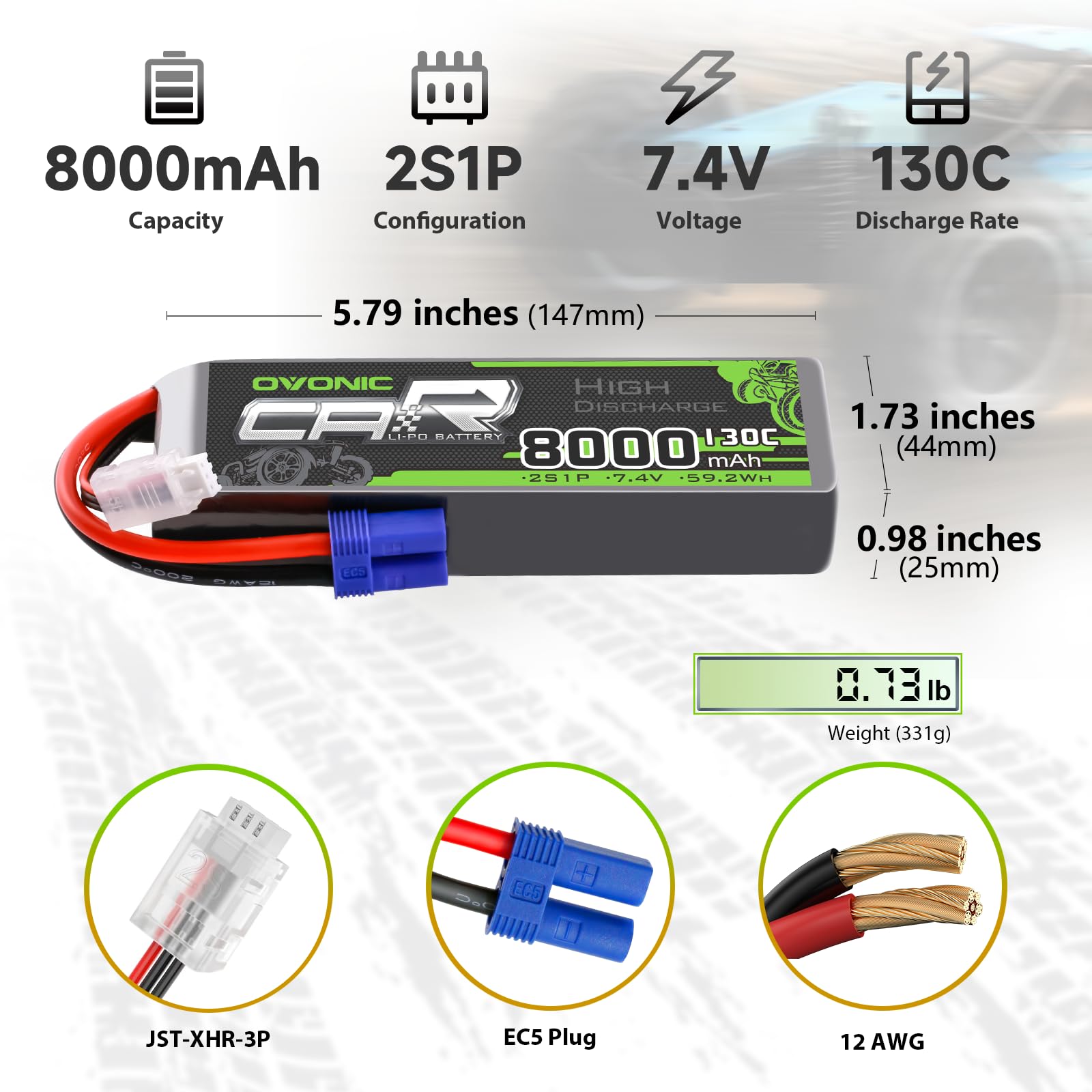 http www2.airage.com e 279472 lipo-c-ratings-mean 2d16s 108871975 OVONIC 2S LiPo Battery 8000mAh 7.4V 130C RC Battery with EC5 Connector (2 Pack) : Toys & Games What Is the C Rating