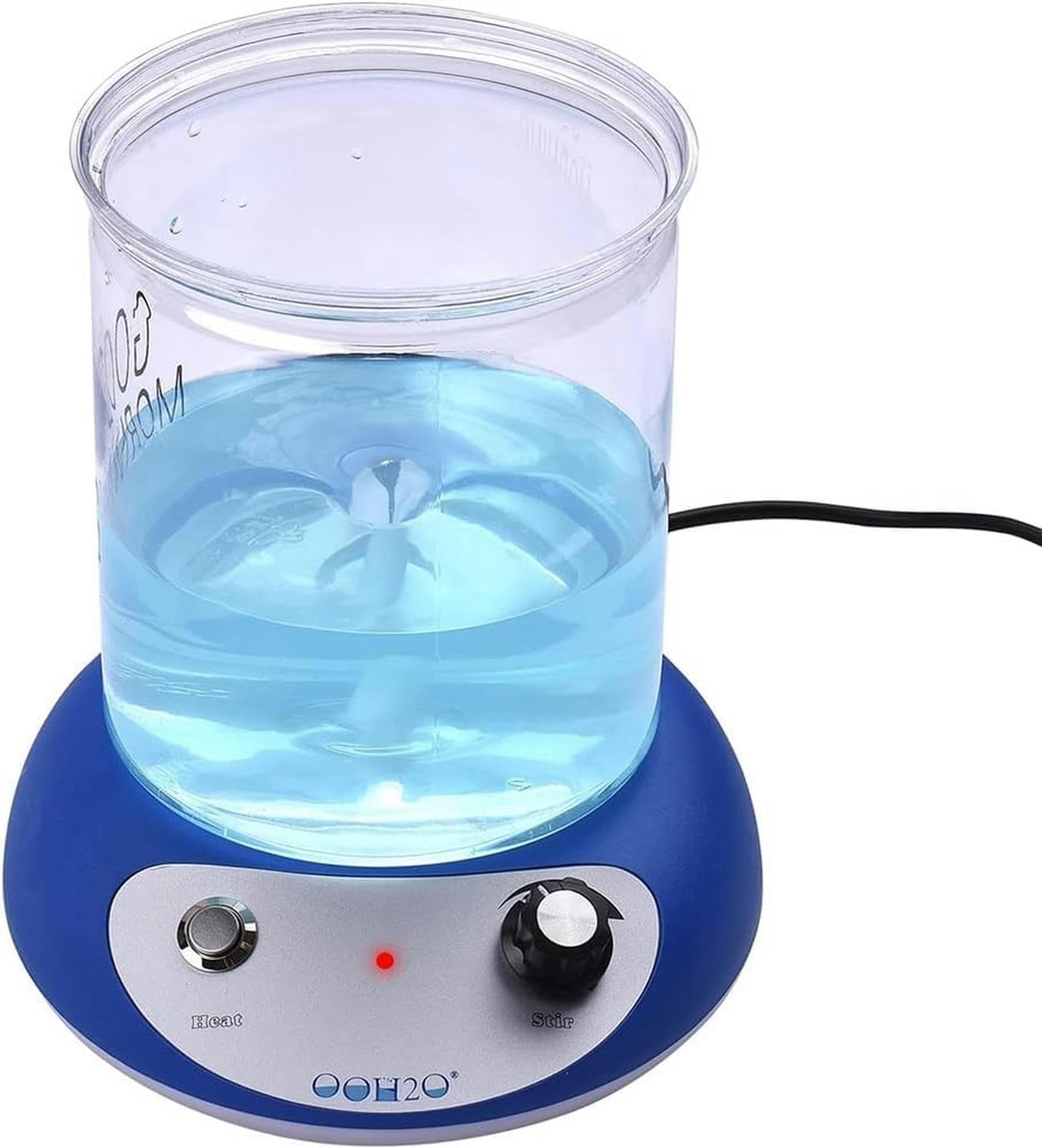 Agitador magnético, agitador electromagnético de 30 W y 2000 ml con Placa Caliente y luz indicadora de Calentamiento LED for investigación científica de Laboratorio